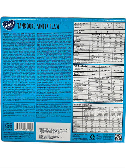 VADILAL TANDOORI PANEER PIZZA-225GM
